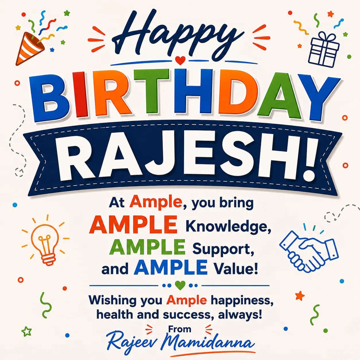 Birthday wish for Rajesh
